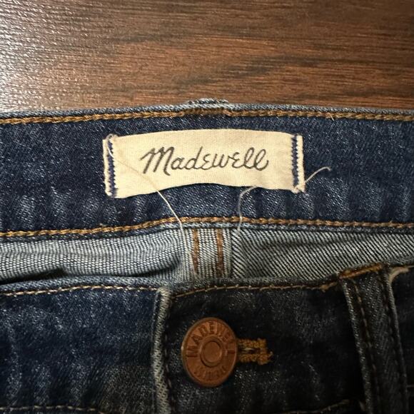 Madewell dark wash slim boyjean raw hem jeans size 28 - Picture 7 of 14